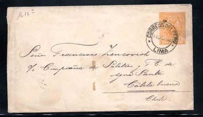 PERU, EXCELENTE SOBRE, A CALETA BUENA, CHILE, RRR,  ver descripcion  (AGO28) - Image 1 of 2