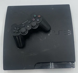 Sony PlayStation 3 PS3 Slim CECH-2508B 120GB Black Console + Black Controller C - Picture 1 of 8