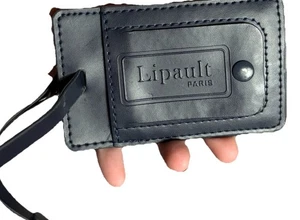 Equipaje con etiqueta de viaje Lipault Paris de cuero negro - Imagen 1 de 2