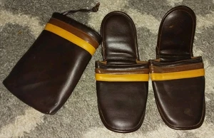 Vintage Paar Reise Pool Dusche Slipper Rutschen in Tragetasche  - Bild 1 von 4