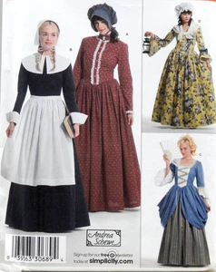 Simplicity 3723 Misses' Early American Costumes - Szs 6-12 or 14-22 YOU CHOOSE - Picture 1 of 5