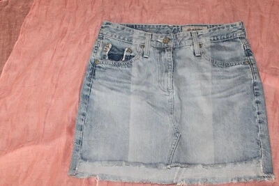 NWOT Adriano Goldschmied AG-ED Denim Pencil Skirt, Fringe Hem, Distressed, Sz 27 - Image 1 of 4