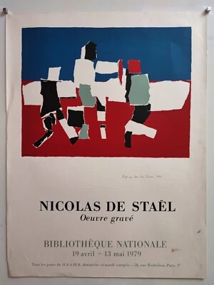 Nicolas De Staël Affiche Exposition 1979 Bibliothèque Nationale Exhibition  - Photo 1/4