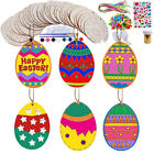 18pcs Easter Wood Cutouts Egg Shapes Wooden Home Activity for Kids Favors
