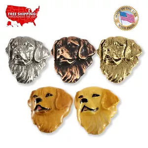 Zinn Golden Retriever Hund Kopf Reversnadel oder Kühlschrankmagnet, D090, Made in USA - Bild 1 von 7