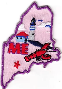 MAINE STATE SHAPE Iron On Patch New England - Picture 1 of 1