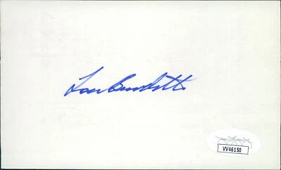 Lou Burdette Milwaukee Braves Signed 3x5 Index Card JSA Authenticated - Image 1 of 2