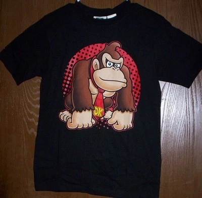 DONKEY KONG Shirt Boys size 10/12 NEW Black Super MARIO T-Shirt Top Nintendo NWT - Image 1 of 2