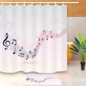 Beating Notes Waterproof Bathroom Polyester Shower Curtain Liner Water Resistant - Bild 1 von 8