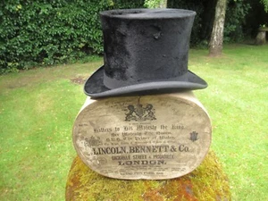 Vintage Silk Top Hat Small Size 6+3/4 Pro Patria Lincoln Bennett Ascot Boxed VGC - Picture 1 of 24