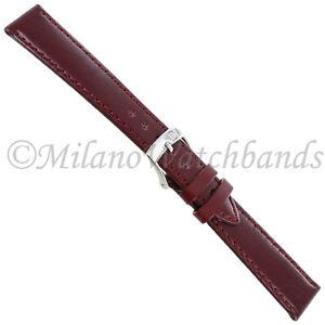 16mm Milano Bordoux Genuine Leather Padded Stitched Mens Watch Band 7731