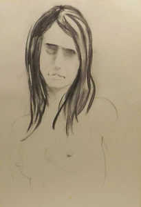 " Woman/Girl Study Nude/Nude 46 " Charcoal/Lead Study. zuschr..Sepp Wurster - Picture 1 of 2