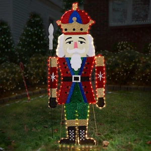 Lighted Nutcracker Christmas Decorations, 162 LED Warm White Lights and Stakes - Picture 1 of 12