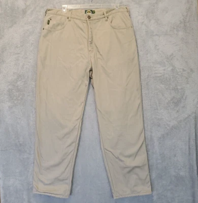 Cabela's Jeans Mens Size W40 L32 Tan Straight Fleece Lined Outdoor Hunting Zip - Image 1 of 4