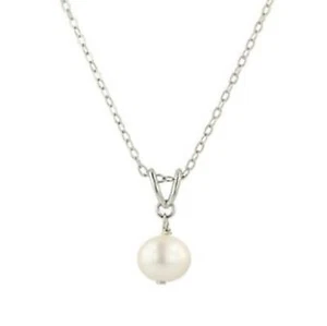Collar de perlas de plata de ley 7-8 mm cultivo de agua dulce - Imagen 1 de 1