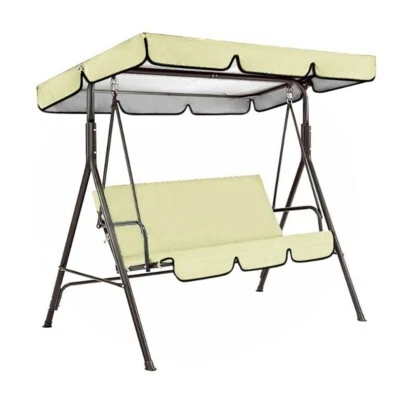Garden Swing Canopy Seats Replacement Set 3 Seats Covers + Swing Canopy Cover - Image 1 of 4