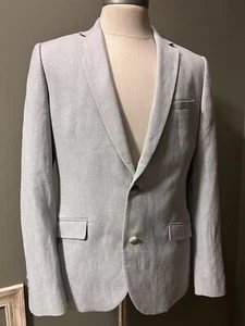 Jules Mens Slim fit Linen Blazer 42R Lightweight 2 Button Jacket Coastal Beach - Picture 1 of 18