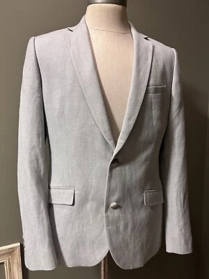 Blazer Jules Para Hombres Calce Ajustado Lino 42R Ligero 2 Botones Chaqueta Costa Playa Foto 1 de 4