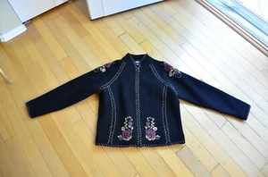 Cárdigan de lana de diseño islandés vintage talla L negro - Imagen 1 de 17