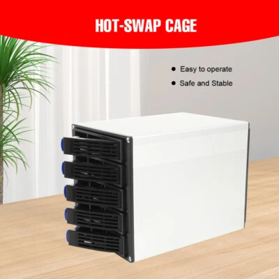 3x5.25" Drive Bays Hot-swap Cage 5x SATA 3.5" HDD or 5x SATA 2.5" HDD or SAS HDD - Image 1 of 4