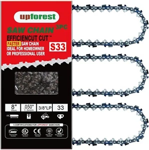 3-PACK 8" Chainsaw Chain Blade GREENWORKS POLE SAW 3/8LP .050 33DL - Picture 1 of 7