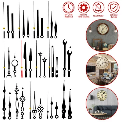 14 Set Clock Hands Movement Mechanism Wall DIY Repair Replacement Tool Parts Kit