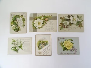 Lema de cumpleaños religiosa victoriana de flores florales tarjeta de felicitación antigua vintage - Imagen 1 de 11