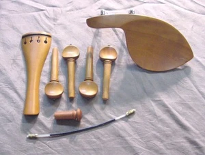 JUEGO DE CLAVIJAS DE VIOLÍN 4/4 BOJ CON PIPA NEGRA CON PASADOR DE CORDAL Y REPOSABRAZOS - Imagen 1 de 4