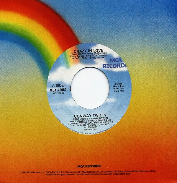 Conway Twitty - Crazy In Love - Heart's Breakin' All Over Town - Singles Coun... - Image 1 of 1