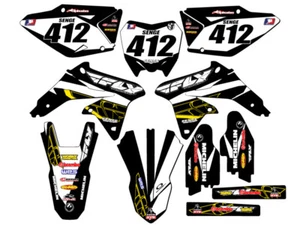 2008-2017 RMZ 450 13 FLY Black Senge Graphics Kit Compatible with Suzuki - Picture 1 of 10