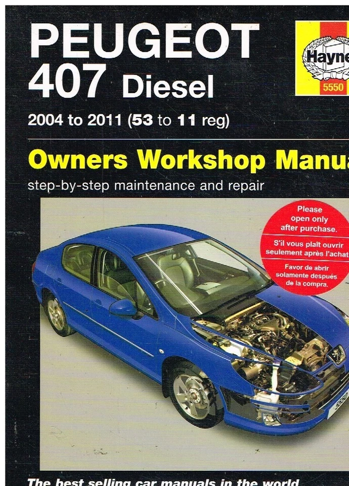 PEUGEOT 407 1.6 2.0 DIESEL SALOON ESTATE 2004-11 OWNERS WORKSHOP MANUAL *NEW* - Image 1 of 1