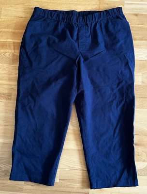 Lands End Navy Blue Chino Trousers Cotton With Stretch Size 22 - Image 1 of 4