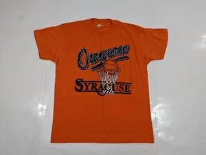 Vintage Syracuse Orangemen Basketball Men's T-Shirt Large Orange Short Sleeve - Picture 1 of 7