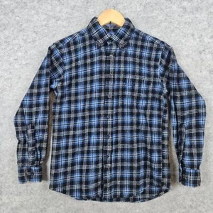 Sir Pendleton Boy's Size M Blue Plaid Wool Shirt Heavy Warm Outdoors Winter - Picture 1 of 8