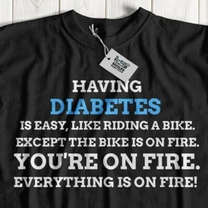 Unisex lustiges Diabetes-T-Shirt Fettleibigkeit Geschenke & fettleibiges T-Shirt, Diabetikerchirurgie  - Bild 1 von 9