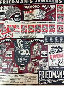 Atlanta GA Print Ad 1959 AJC Friedman’s Jewelers Christmas Bulova Ruxton - Picture 1 of 8