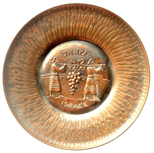 VTG Jewish Cooper Wall Grapes Plaque Handcrafted Miro David Israel - Picture 1 of 6