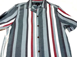 Ben Sherman Mens Button Front Short Sleeve Cotton Stripe Shirt Small S - Picture 1 of 4