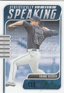 Panini Absolute Statisticly Speaking Green 2021 #SS-8 - Shane Bieber - Imagen 1 de 2