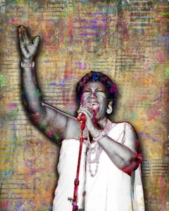 ARETHA FRANKLIN Tribute 16x20in Poster Aretha Print With Free Shipping US - Picture 1 of 5