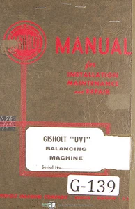 Gisholt Typ S, Auswuchtmaschine, Bediener Wartungs- und Einrichtungshandbuch 1951 - Bild 1 von 5
