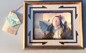 Native American Hunter Wall Art Figi Graphics Hand Cast Paper 3D Southwest w Tag - Picture 1 of 7