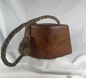 Campana mucca buoi in legno lavorata a mano vintage decorativa Indonesia - Foto 1 di 10