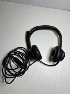 Logi Headphone Headset Wired Black USB Padded Ears Volume Control Chat Very Good - Afbeelding 1 van 3