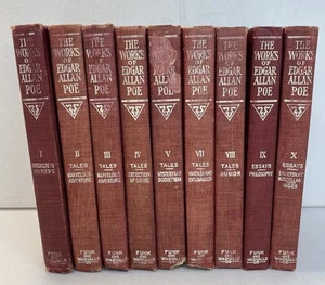 The Works of Edgar Allan Poe Cameo Edition 9 of 10 Volumes (missing VI) - Bild 1 von 10