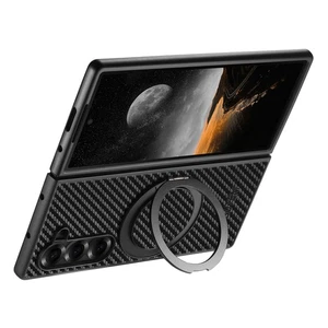 Durable Magnetic Carbon Fiber Case with Ring Holder for Samsung Galaxy Z Fold 7 - Picture 1 of 12
