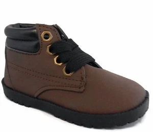 NEW Children's Dark Brown Smooth Work Boots Boys Infant/Toddler Sizes 1-10 - Picture 1 of 1