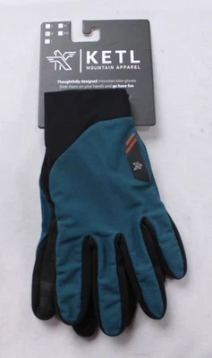 KETL MTN Men's Vent Touch MTB Mesh Back Touchscreen Gloves CA4 Teal Medium NWT - Image 1 of 3