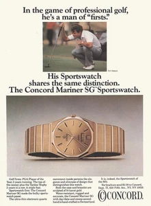 1984 Concord Mariner SG Sportswatch: Tom Watson Golf Vintage Print Ad - Picture 1 of 1