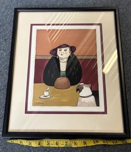 M. Favre Painting Of Woman & Dog Signed New Yorker Artist? See Photos - Picture 1 of 5